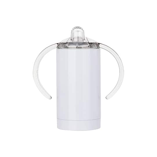 Craft Express 13oz. White Sippy Cup with Spout Stainless Steel Set